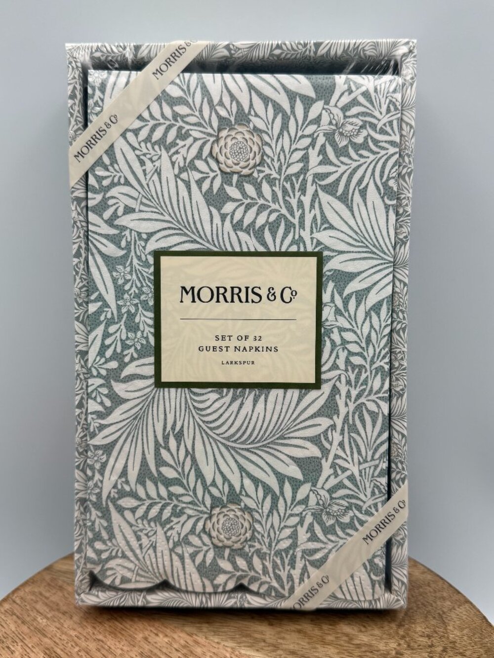 William Morris & Co Larkspur Paper Guest Napkins Towels Boxed Set Of 32 NIB